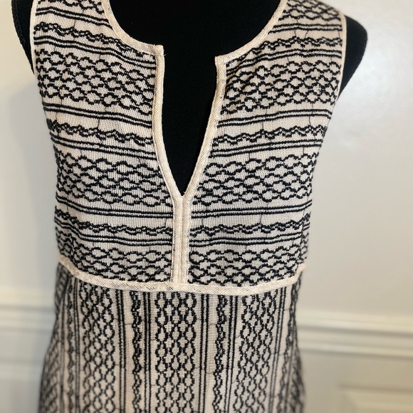 Madewell Tidal Wave embroidered shift dress with front pockets Black Cream Sz M - Picture 9 of 12